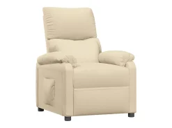 Poltrona reclinável tecido cor creme PT594637