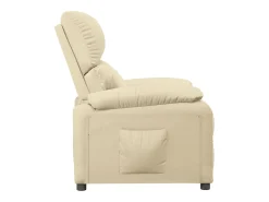 Poltrona reclinável tecido cor creme PT594637
