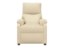 Poltrona reclinável tecido cor creme PT594637