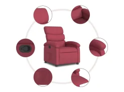 Poltrona reclinável tecido vermelho tinto