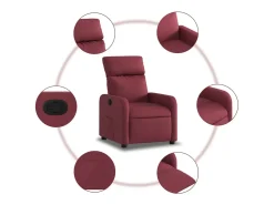 Poltrona reclinável tecido vermelho tinto PT397074