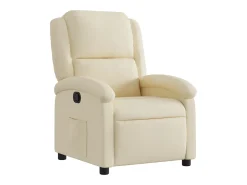 Poltrona reclinável tecido cor creme PT691957