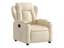 Poltrona reclinável tecido cor creme PT881917