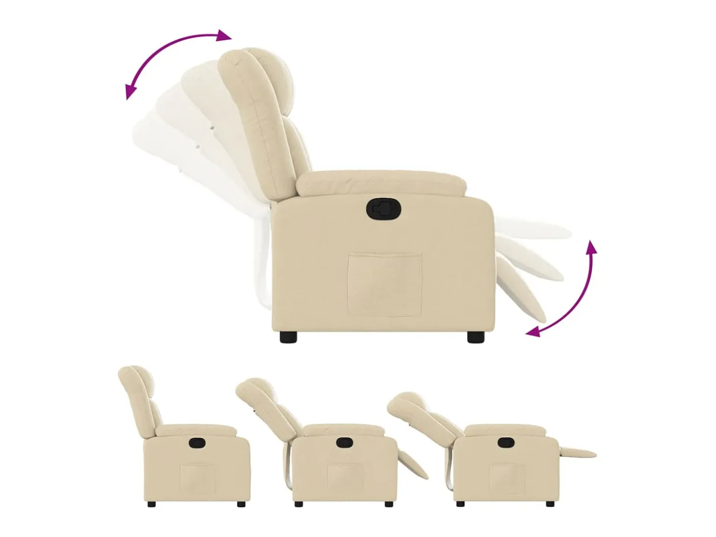 Poltrona reclinável tecido cor creme