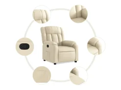 Poltrona reclinável tecido cor creme