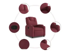 Poltrona reclinável tecido vermelho tinto
