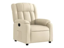 Poltrona reclinável tecido cor creme PT444371