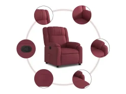 Poltrona reclinável tecido vermelho tinto