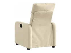 Poltrona reclinável tecido cor creme PT482953