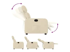 Poltrona reclinável tecido cor creme PT482953