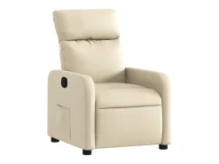 Poltrona reclinável tecido cor creme PT482953