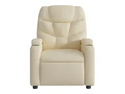 Poltrona reclinável tecido cor creme PT655913