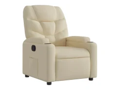 Poltrona reclinável tecido cor creme PT655913