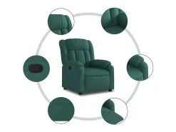 Poltrona reclinável tecido verde-escuro