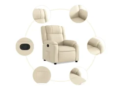 Poltrona reclinável tecido cor creme