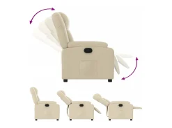 Poltrona reclinável tecido cor creme