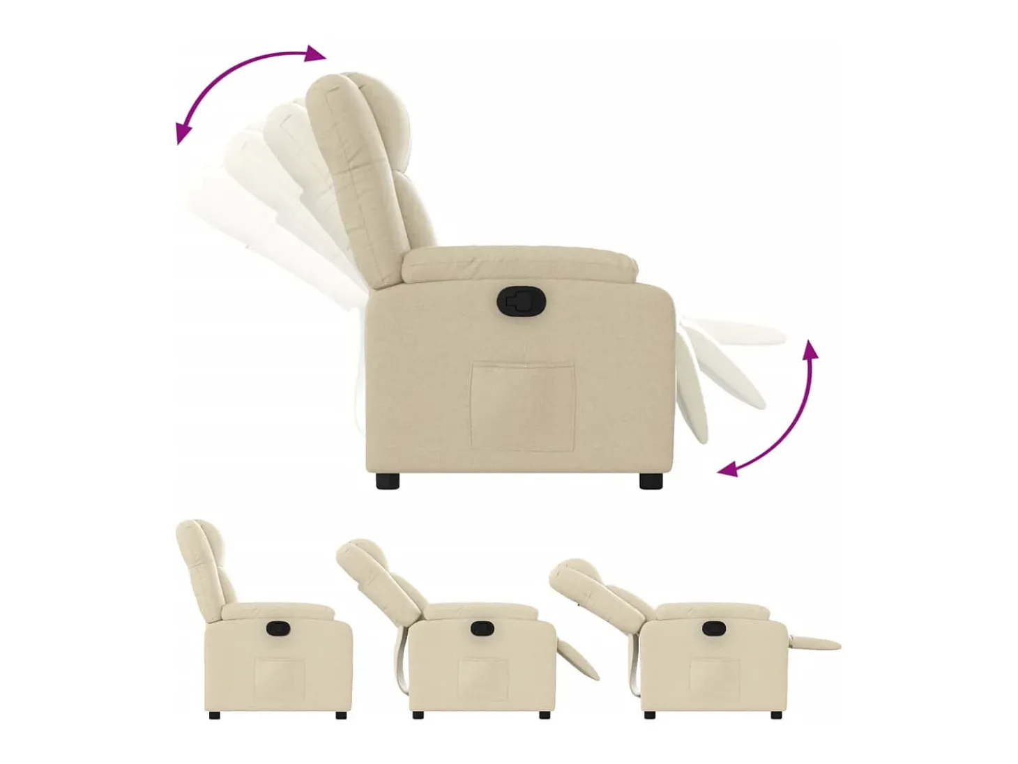 Poltrona reclinável tecido cor creme