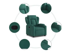 Poltrona reclinável tecido verde-escuro