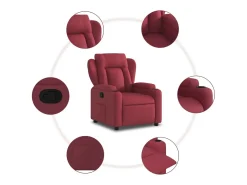 Poltrona reclinável tecido vermelho tinto