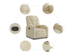 Poltrona reclinável tecido cor creme