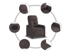 Poltrona reclinável tecido castanho-escuro PT264408