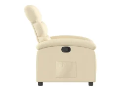 Poltrona reclinável tecido cor creme PT596635