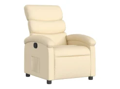 Poltrona reclinável tecido cor creme PT596635