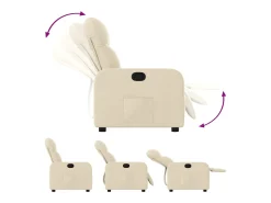 Poltrona reclinável tecido cor creme PT352879