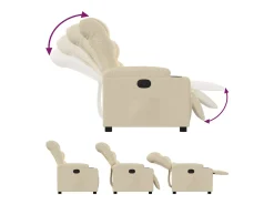 Poltrona reclinável tecido cor creme PT576795