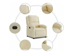 Poltrona reclinável tecido cor creme
