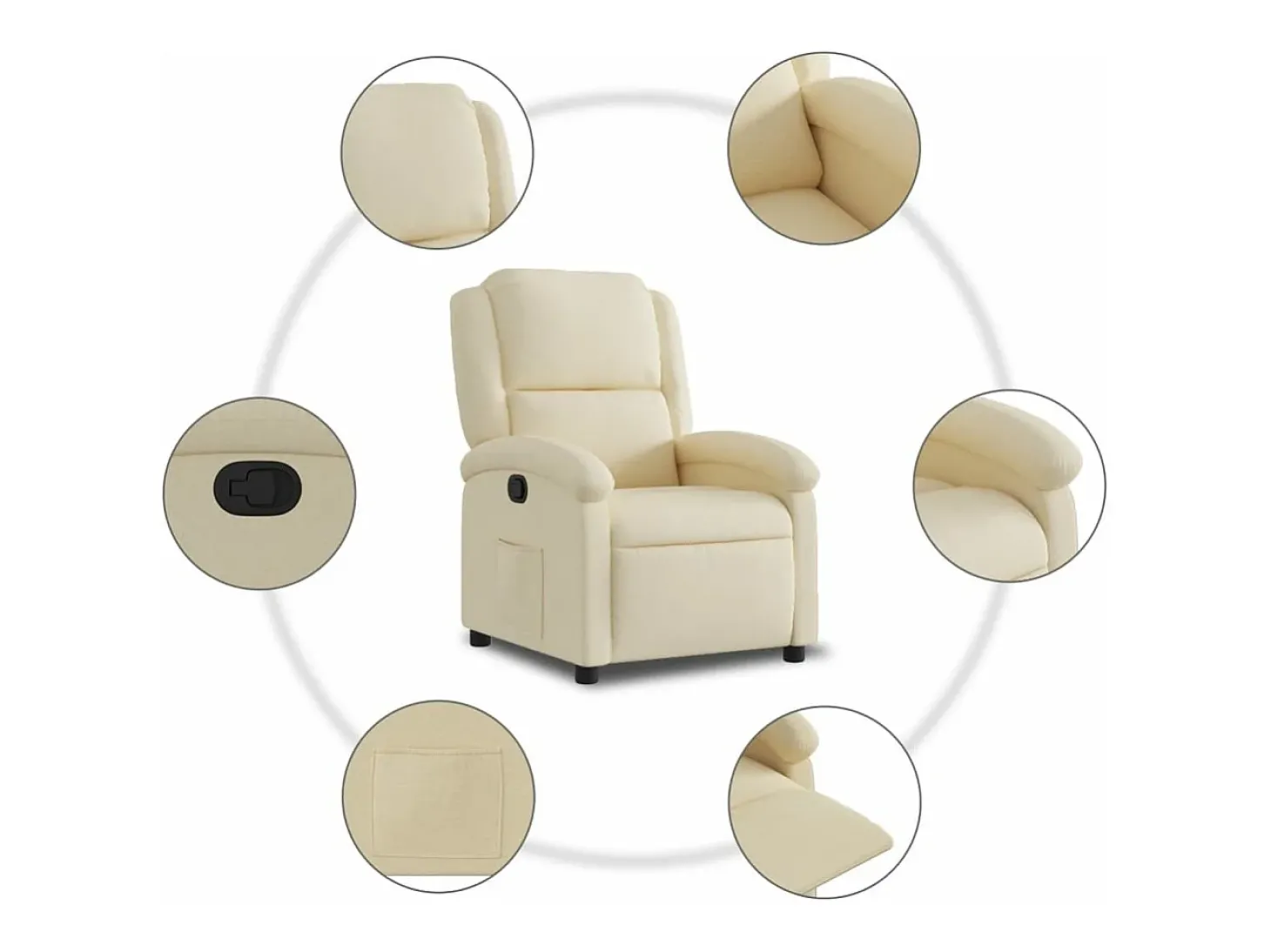 Poltrona reclinável tecido cor creme