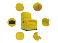 Poltrona reclinável veludo amarelo