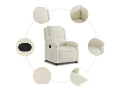 Poltrona reclinável veludo creme