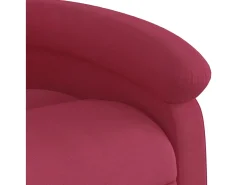 Poltrona reclinável veludo vermelho tinto