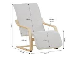 Poltrona reclinável 66,5x94x62,5 cm cinza