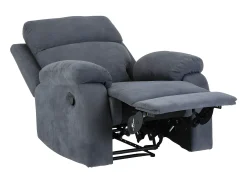 Poltrona relax manual com pés de metal em tecido Antracite - TOLZANO