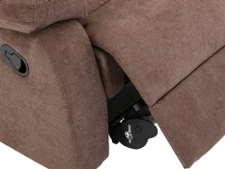Poltrona relax manual com pés de metal em tecido Castanho - TOLZANO