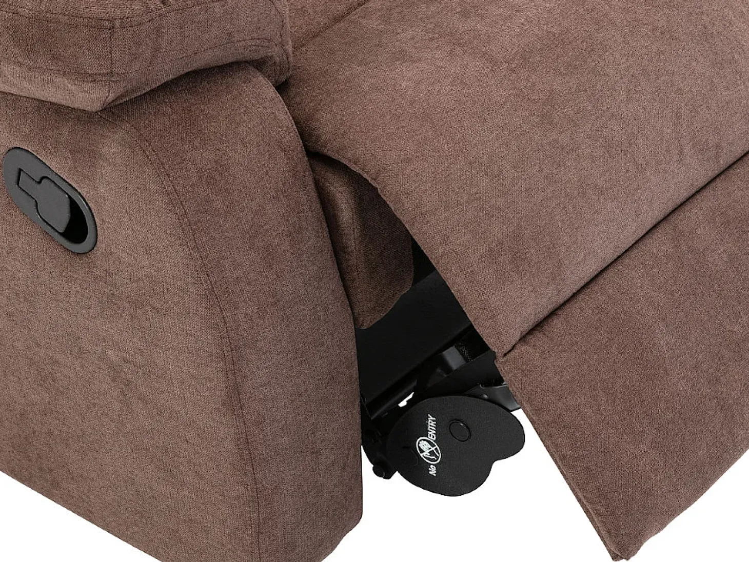 Poltrona relax manual com pés de metal em tecido Castanho - TOLZANO
