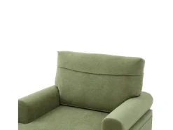Poltrona relaxante em tecido chenille verde-azeitona - Com bolsos laterais