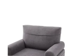 Poltrona relaxante em tecido chenille cinza escuro - Com bolsos laterais