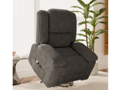 Poltrona relaxante Poltrona de massagem - regulação elétrica, poltrona de massagem com vibrações e calor, bolsas laterais - Cinza