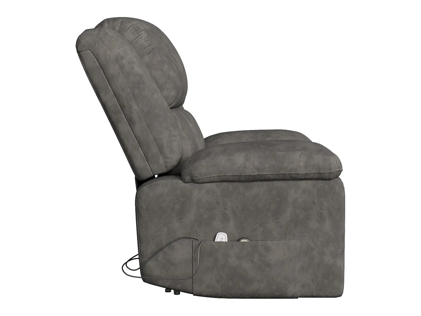 Poltrona relaxante Poltrona de massagem - regulação elétrica, poltrona de massagem com vibrações e calor, bolsas laterais - Cinza