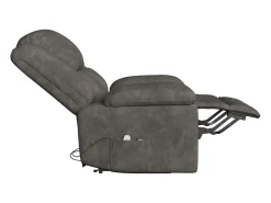 Poltrona relaxante Poltrona de massagem - regulação elétrica, poltrona de massagem com vibrações e calor, bolsas laterais - Cinza