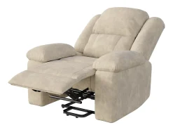Poltrona relaxante Poltrona de massagem - regulação elétrica, poltrona de massagem com vibrações e calor, bolsas laterais - Castanho