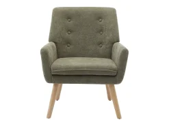 Poltrona reta em tecido verde estilo escandinavo SERINO