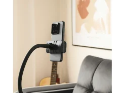 Poltrona retrátil em veludo - com suporte para copos + suporte para telemóvel - Cinza