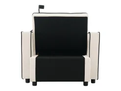 Poltrona retrátil em veludo - com suporte para copos + suporte para telemóvel - Bege