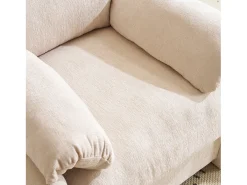 Poltrona, sofá de 1 lugar em tecido chenille - com braços e encosto - 96 x 82 x 84 cm - para sala de estar, quarto - Bege