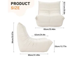 Poltrona Strazy na Caterpillar Beige - assento profundo 62cm - 80x85x84cm