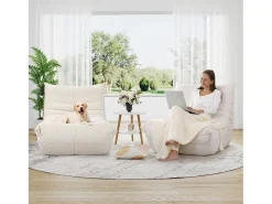 Poltrona Strazy na Caterpillar Beige - assento profundo 62cm - 80x85x84cm